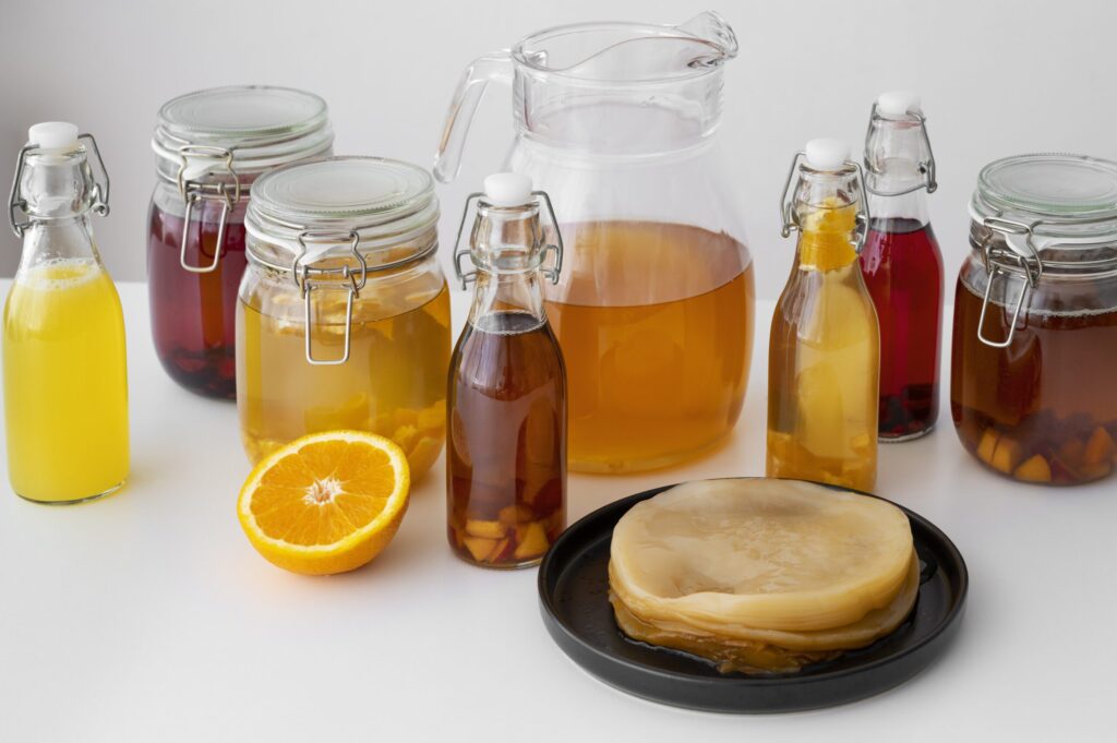 still life kombucha bottle1 scaled