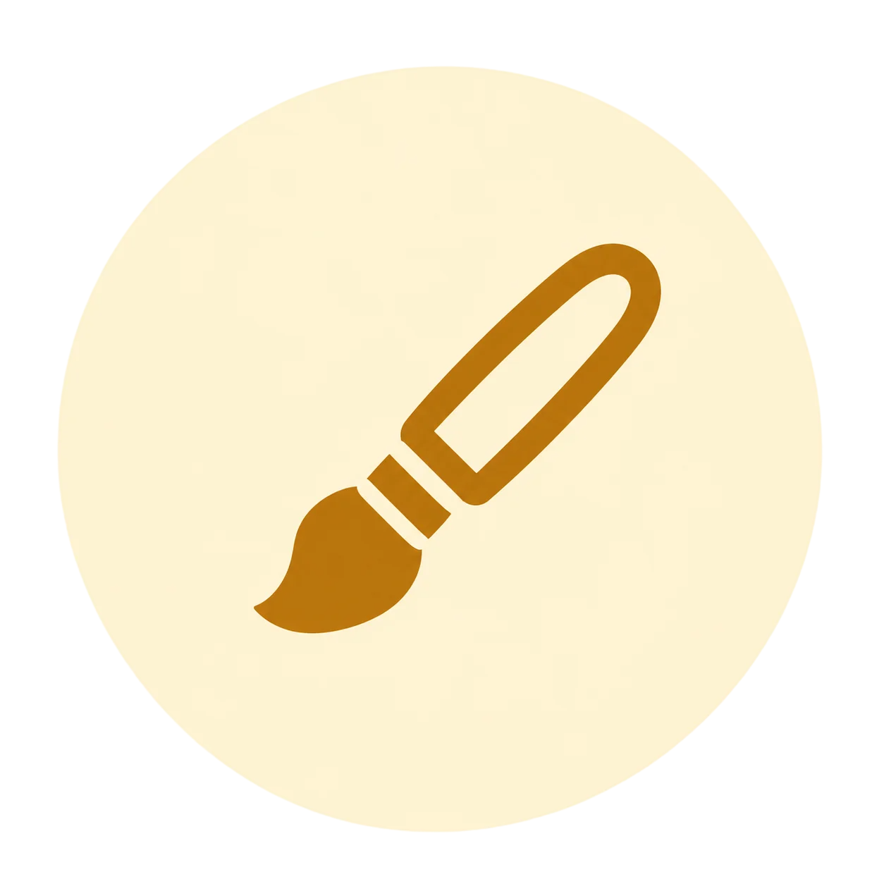 minimal amber paintbrush icon photoroom
